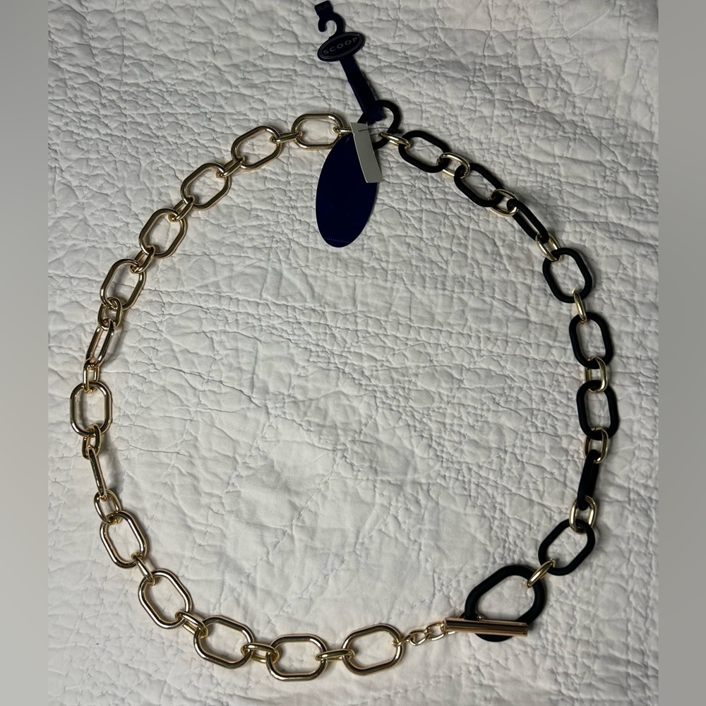 Scoop brand black and gold chain belt with toggle 2X/3X NWT